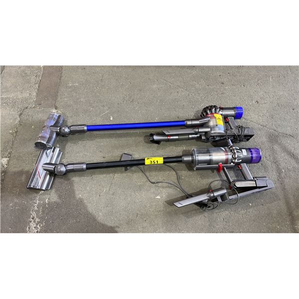 (2) DYSON CORDLESS STICK VACUUM CLEANERS (WORKING CONDITION UNKNOWN)