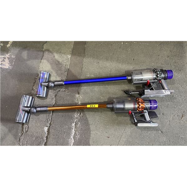 (2) DYSON CORDLESS STICK VACUUM CLEANERS (WORKING CONDITION UNKNOWN)
