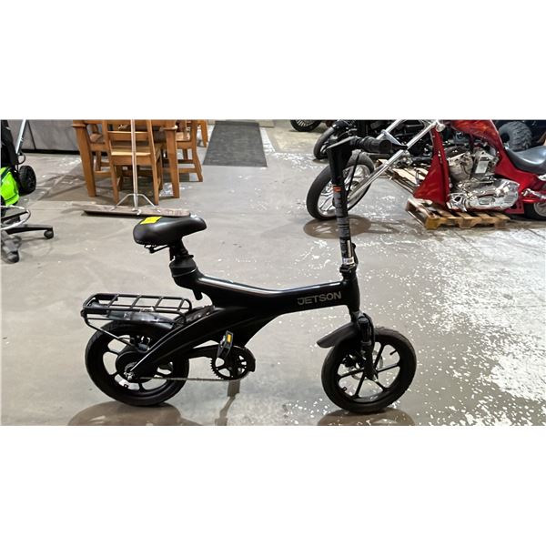 JETSON BLACK ELECTRIC BIKE - *NO CHARGER/WORKING CONDITION UNKNOWN/MAY BE MISSING PARTS & OR PIECES*