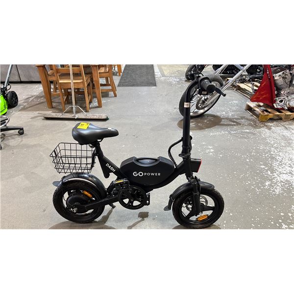 GO POWER DASH ELECTRIC BICYCLE - *NO CHARGER/WORKING CONDITION UNKNOWN/MAY BE MISSING PARTS AND OR