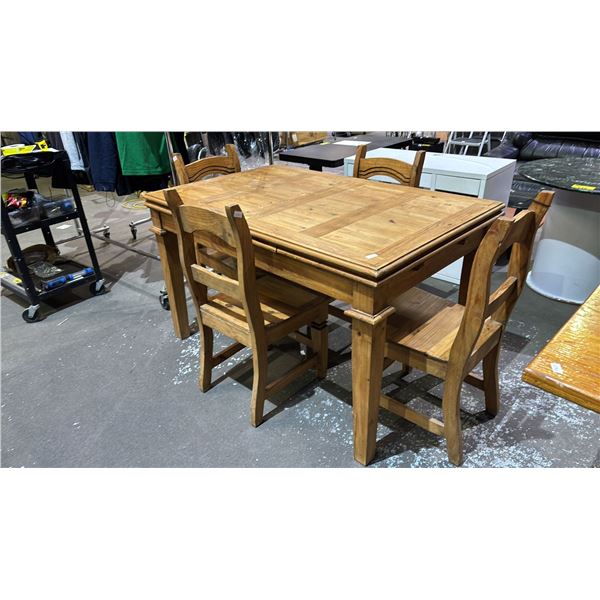 DINING TABLE (55" X 35.5" X 33") WITH 4 DINING CHAIRS