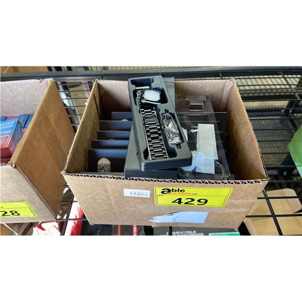 *NEW IN BOX* FULLMOSA BLACK STAINLESS STEEL LINK BRACELETS & CASE COVERS FOR APPLE WATCHES