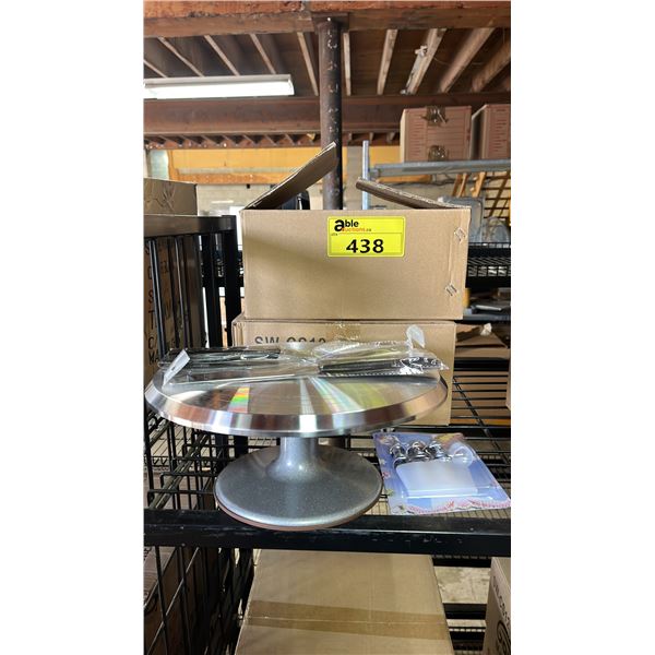 *NEW IN BOX* (2) GOUTIME CAKE DECORATING TURNTABLE WITH SPATULA, OFFSET SPATULA & ICING BAG W/ TIPS