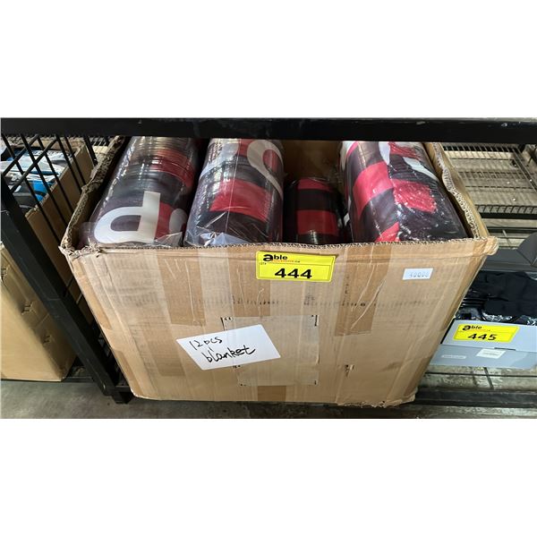 *NEW* BOX OF "HOCKEY GRANDPA* BUFFALO PLAID FLEECE SHERPA THROW BLANKETS