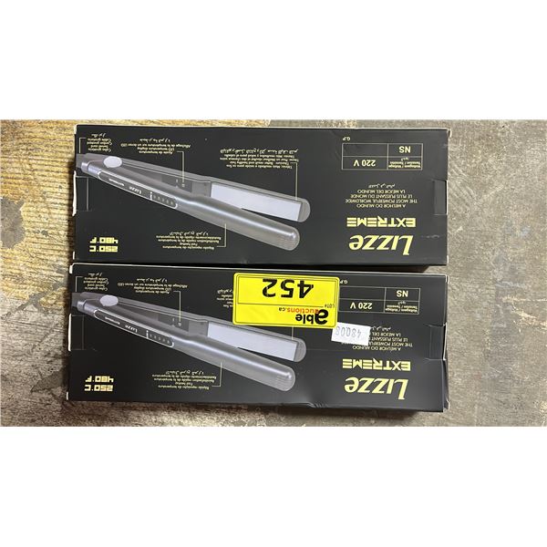 *NEW IN BOX* (2) LIZZE EXTREME FLAT IRONS - UP TO 250C/480F