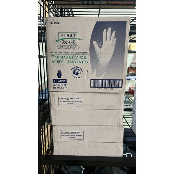 *NEW* (3) BOXES OF POWDER FREE FOOD SERVICE GLOVES: SIZE X-LARGE