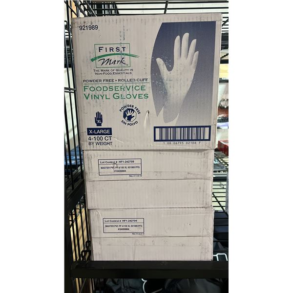 *NEW* (3) BOXES OF POWDER FREE FOOD SERVICE GLOVES: SIZE X-LARGE