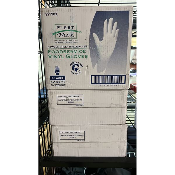 *NEW* (3) BOXES OF POWDER FREE FOOD SERVICE GLOVES: SIZE X-LARGE