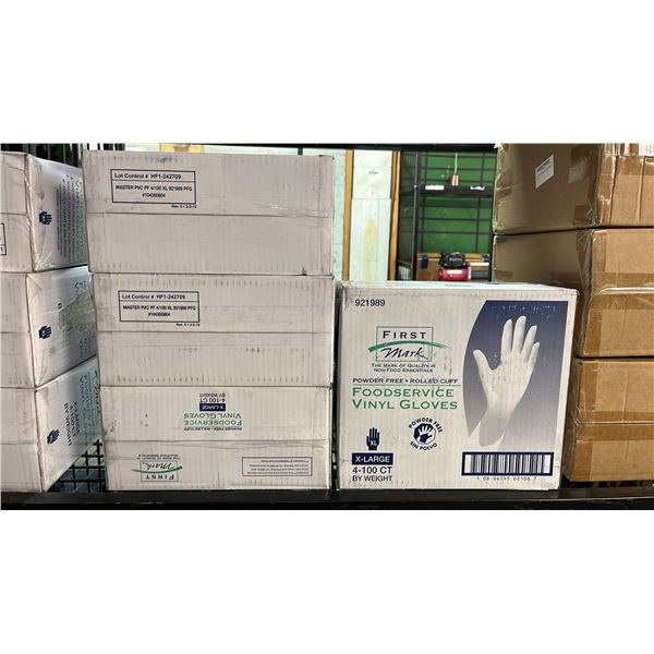 *NEW* (4) BOXES OF POWDER FREE FOOD SERVICE GLOVES: SIZE X-LARGE
