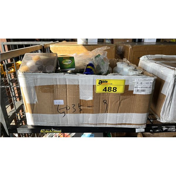 BOX OF CLEANING SPONGES, INDUSTRIAL GRADE ADHESIVE & MORE