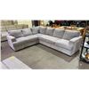 Image 1 : 2-PC FABRIC SECTIONAL SOFA (SOME CLEANING REQUIRED)