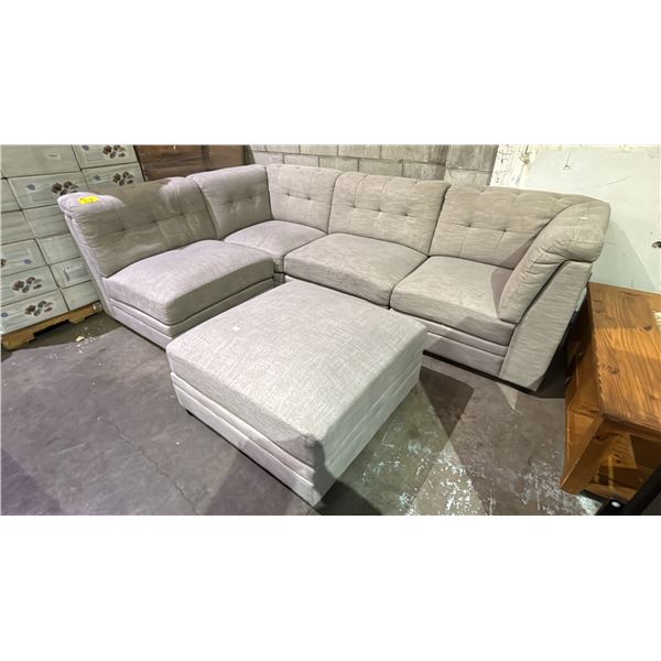 4-PC FABRIC SECTIONAL SOFA WITH OTTOMAN