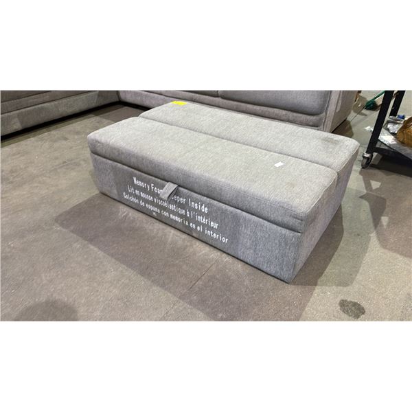 FABRIC OTTOMAN/PULL-OUT SINGLE SIZE MEMORY FOAM BED