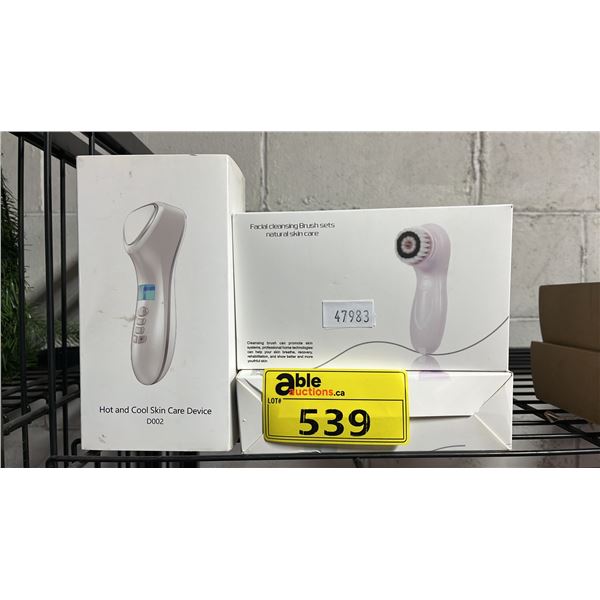 *NEW IN BOX* HOT & COLD SKIN CARE DEVICE & (2) FACIAL CLEANSING BRUSH SETS