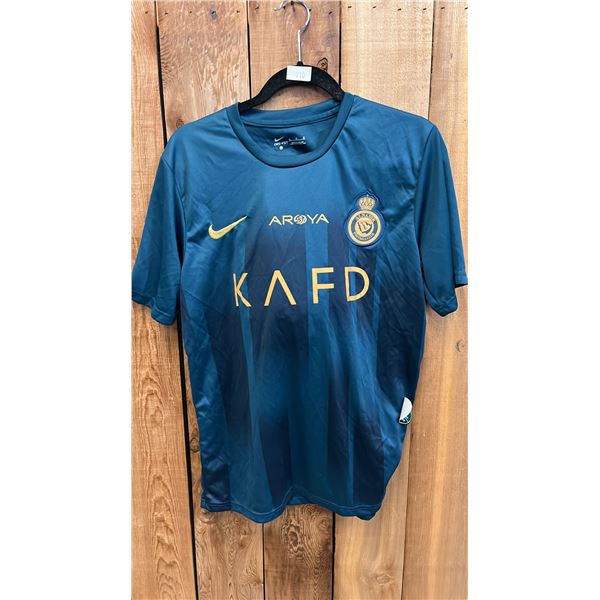 NIKE DRI-FIT AL NASSR CHRISTIANO RONALDO JERSEY SIZE L WITH SHORTS
