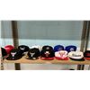 Image 1 : SHELF OF ASSORTED HATS INCLUDING; CHICAGO BULLS, PHILADELPHIA 76ERS, SAN ANTONIO SPURS & MORE