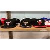 Image 2 : SHELF OF ASSORTED HATS INCLUDING; CHICAGO BULLS, PHILADELPHIA 76ERS, SAN ANTONIO SPURS & MORE