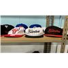 Image 3 : SHELF OF ASSORTED HATS INCLUDING; CHICAGO BULLS, PHILADELPHIA 76ERS, SAN ANTONIO SPURS & MORE