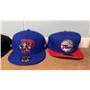 Image 4 : SHELF OF ASSORTED HATS INCLUDING; CHICAGO BULLS, PHILADELPHIA 76ERS, SAN ANTONIO SPURS & MORE