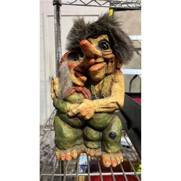 NYFORM (NORWAY) TROLL #126 "HAPPY COUPLE" 9 1/2" HIGH:  CIRCA 1984