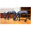 Image 1 : (2) REINDEER FIGURES. BLACK RESIN. 9 1/2" TALL X 16" LONG