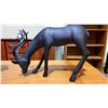 Image 2 : (2) REINDEER FIGURES. BLACK RESIN. 9 1/2" TALL X 16" LONG