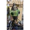 Image 1 : TABLE LAMP 12" TALL: HAND MADE IN TURKEY WITH EUROPEAN PLUG: *FINIAL NEEDS TO BE REATTACHED*