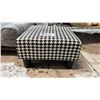 Image 2 : SMALL HOUNDSTOOTH FOOTSTOOL, DOG BED ON METAL BASE & PLASTIC MILK CRATE