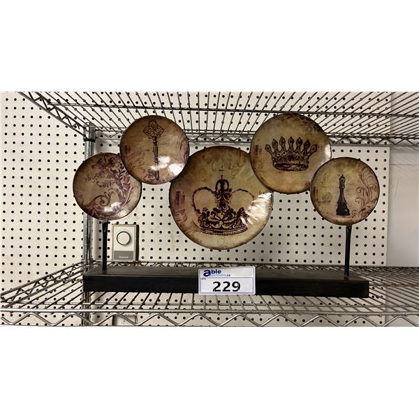 METAL SHELF ART: APPROX. 20"WIDE X 13"TALL