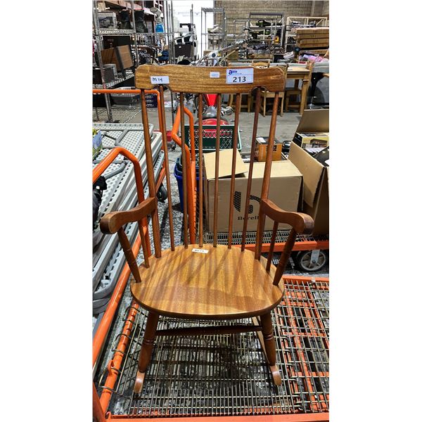 RED MAHOGANY ROCKING CHAIR:  15" SEAT HEIGHT