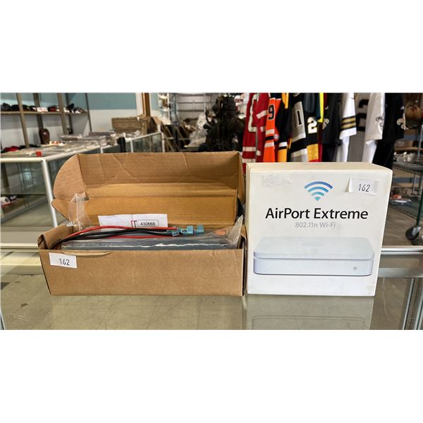 APPLE AIRPORT EXTREME WIRELESS ROUTER & (2) LITHIUM -ION BATTERIES (14.8 V)