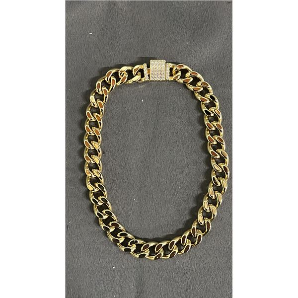 *NEW* 14K GOLD PLATED 9MM CUBAN LINK BRACELET: 9" LONG