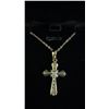 Image 1 : *NEW* 18K GOLD PLATED 34MM SIMULATED DIAMOND (CZ) CROSS NECKLACE: ADJUSTABLE 18"-19" LONG