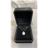 Image 2 : *NEW* STERLING SILVER 5CT SIMULATED DIAMOND (CZ) NECKLACE: 17.5"-19" LONG