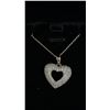 Image 1 : *NEW* 18K GOLD PLATED 24MM SIMULATED DIAMOND (CZ) HEART CLUSTER NECKLACE: 18" CHAIN