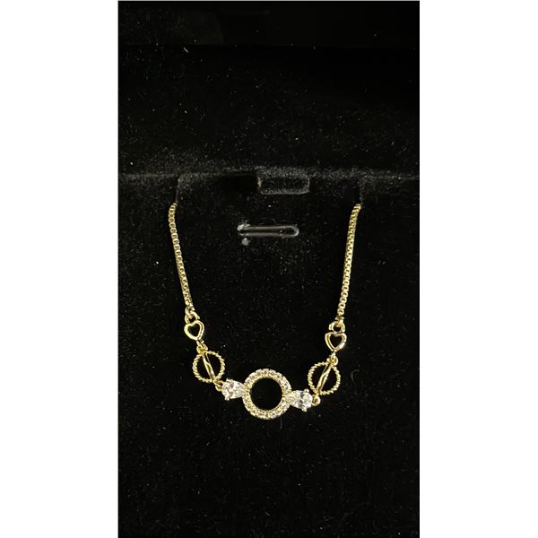 *NEW* 14K GOLD PLATED 9MM PEAR HEARTS BRACELET: ADJUSTABLE TO 9" LONG