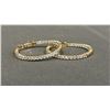 Image 1 : *NEW* 18K GOLD PLATED 32MM PRINCESS CUT SIMULATED DIAMOND (CZ) HOOP EARRINGS