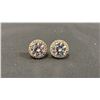 Image 1 : *NEW* 18K GOLD PLATED SIMULATED DIAMOND (CZ) HALO STUD EARRINGS (2 CT EACH)