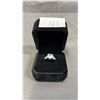 Image 2 : *NEW* STERLING SILVER 3 CT SIMULATED DIAMOND (CZ) TRINITY RING WITH HEART SIDE STONES: SIZE 7