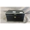 Image 1 : FAUX LEATHER JEWELRY BOX AND CONTENTS: FASHION RINGS, NECKLACES, BRACELETS & MORE