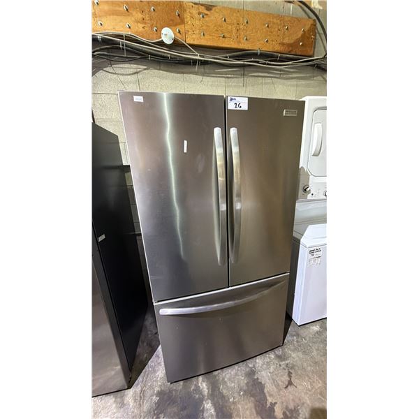 FRIGIDAIRE GALLERY STAINLESS STEEL FRENCH DOOR FRIDGE WITH ROLLOUT FREEZER 36"W