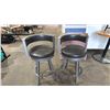 Image 1 : PAIR OF SWIVEL BAR STOOLS (SOME CUSHION DAMAGE)