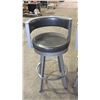 Image 2 : PAIR OF SWIVEL BAR STOOLS (SOME CUSHION DAMAGE)