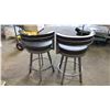 Image 4 : PAIR OF SWIVEL BAR STOOLS (SOME CUSHION DAMAGE)