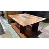 Image 2 : TILE IN-LAID WOOD COFFEE TABLE 40" X 33" X 19"