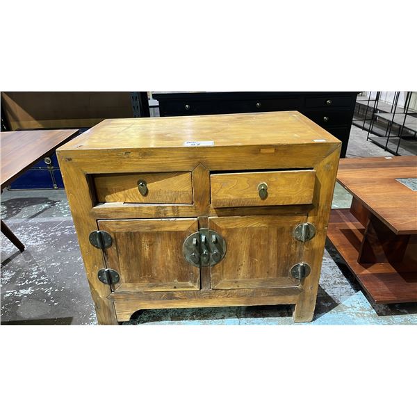 ANTIQUE WOOD PANTRY CABINET 37" X 22" X 32"