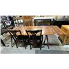 Image 1 : WOOD DINING TABLE (71" X 37.5" X 29") WITH END-CAP LEAF EXTENSION (19.5"W) & 4 DINING CHAIRS