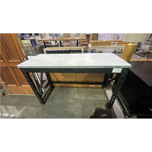 METAL DESK WITH METAL RACKING LEGS 60" X 23.5" X 37.5"
