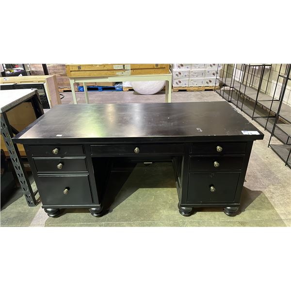 WOOD 7-DRAWER EXECUTIVE DESK 66" X 31" X 31"