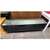 Image 1 : MODERN 4-DOOR ENTERTAINMENT CONSOLE TABLE 71" X 17" X 22"